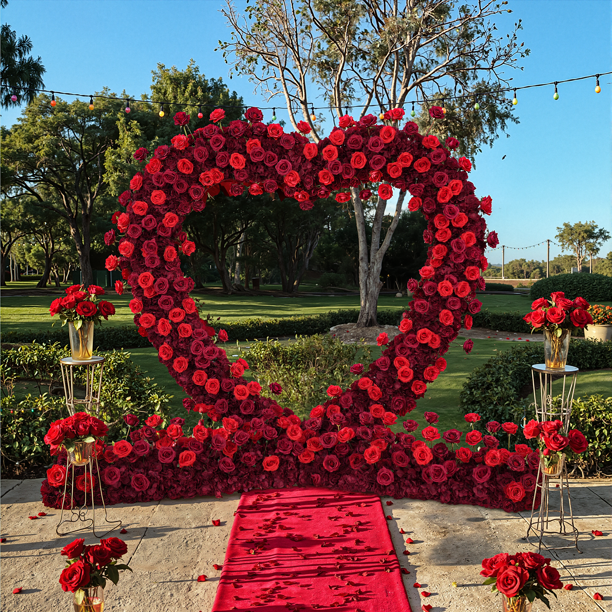 2.2m*2.2m Rose Heart-Shape Arch Flower